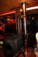 Edelstahl-Kamin im Wintergarten